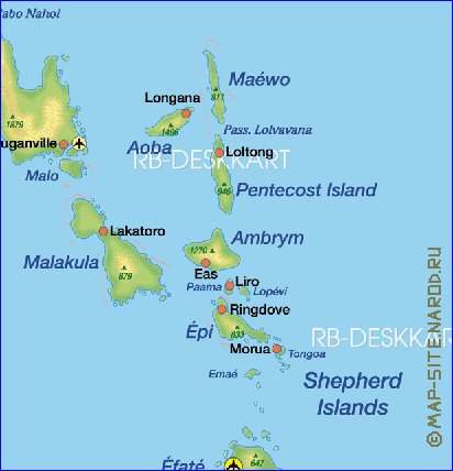 mapa de Vanuatu em alemao