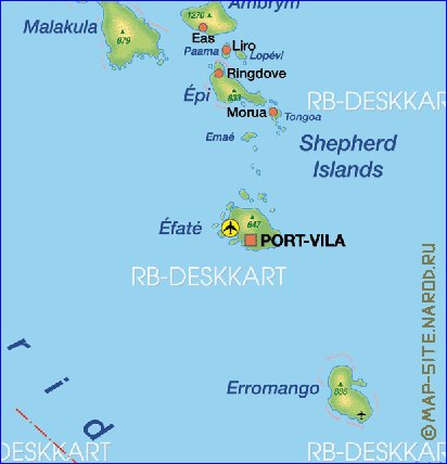 mapa de Vanuatu em alemao