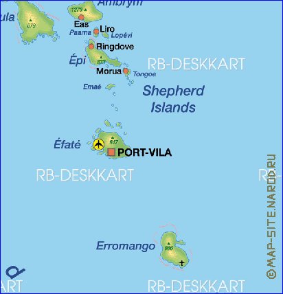 carte de Vanuatu en allemand