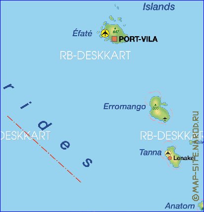 mapa de Vanuatu em alemao