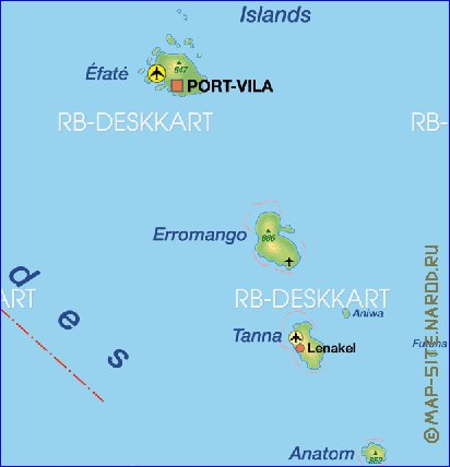 mapa de Vanuatu em alemao