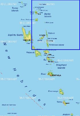 mapa de Vanuatu em alemao