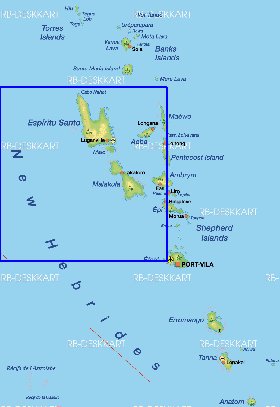 carte de Vanuatu en allemand