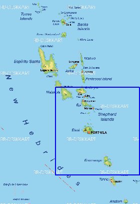 carte de Vanuatu en allemand