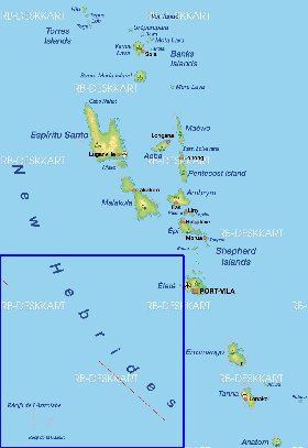 carte de Vanuatu en allemand