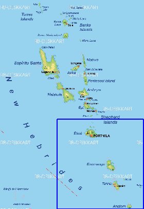 mapa de Vanuatu em alemao