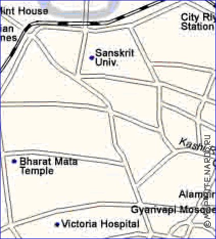 mapa de Varanasi