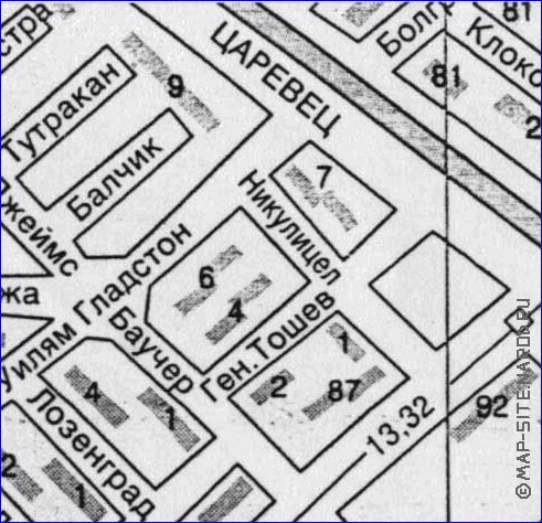 carte de Varna en langue bulgare