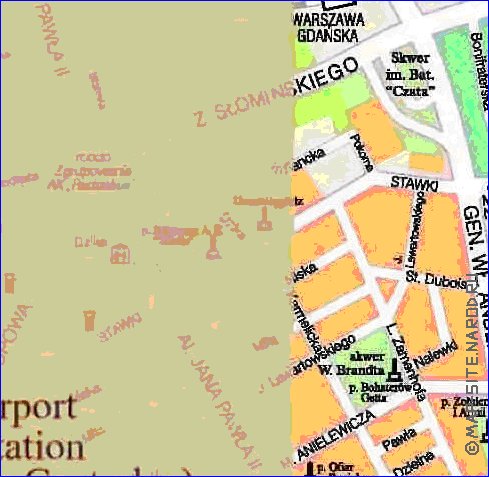 mapa de Varsovia em polones