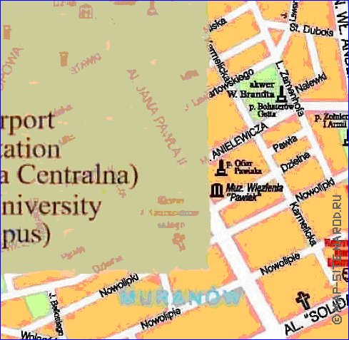 mapa de Varsovia em polones