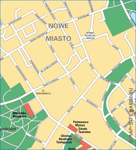mapa de Varsovia