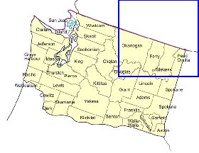 Administrativa mapa de  estado Washington