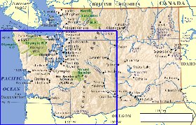 carte de  etat Washington en anglais