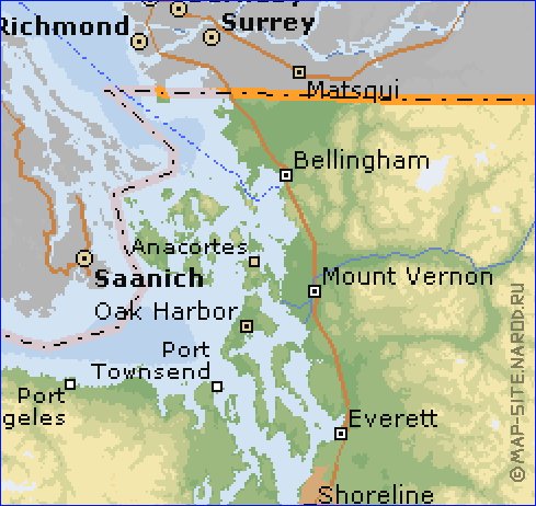 carte de  etat Washington