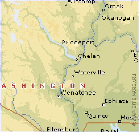 mapa de  estado Washington