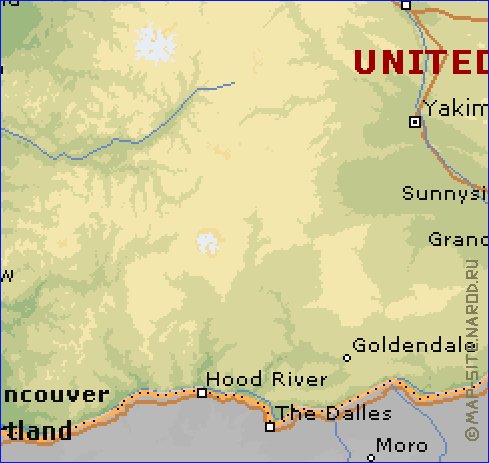 mapa de  estado Washington