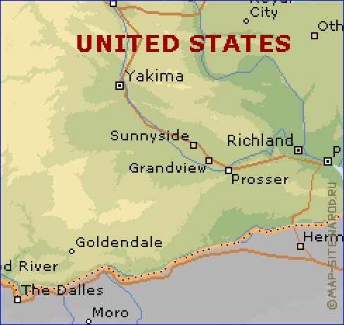 mapa de  estado Washington