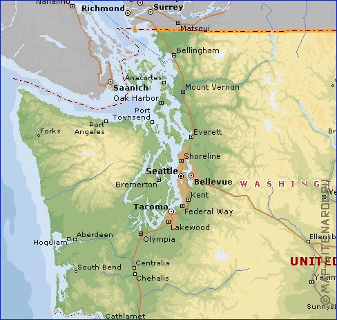 carte de  etat Washington