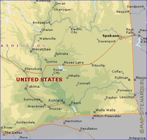 carte de  etat Washington