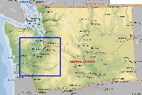 mapa de  estado Washington