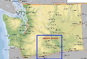 mapa de  estado Washington