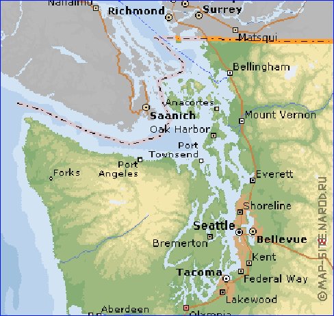 carte de  etat Washington