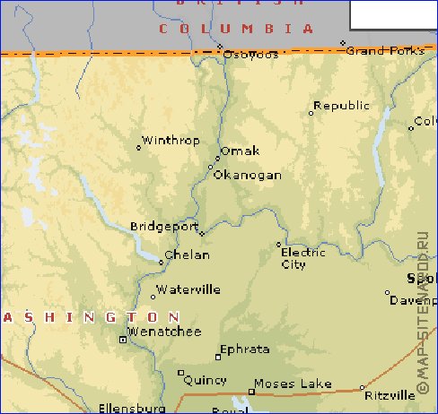 carte de  etat Washington