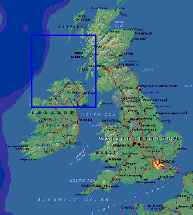 Fisica mapa de Reino Unido em ingles