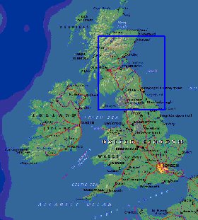 Fisica mapa de Reino Unido em ingles