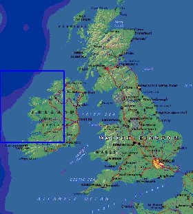 Fisica mapa de Reino Unido em ingles