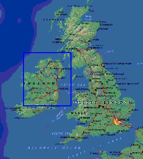 Fisica mapa de Reino Unido em ingles