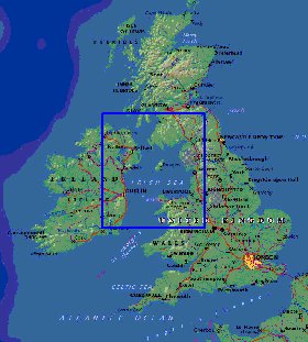 Fisica mapa de Reino Unido em ingles