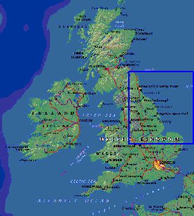 Fisica mapa de Reino Unido em ingles