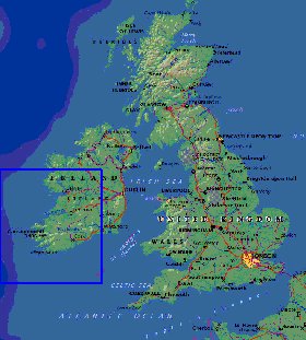 Fisica mapa de Reino Unido em ingles