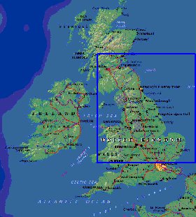 Fisica mapa de Reino Unido em ingles