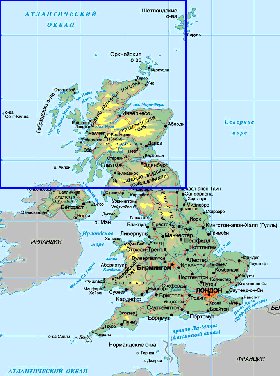 Fisica mapa de Reino Unido