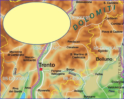 mapa de  provincia Provincia de Veneza