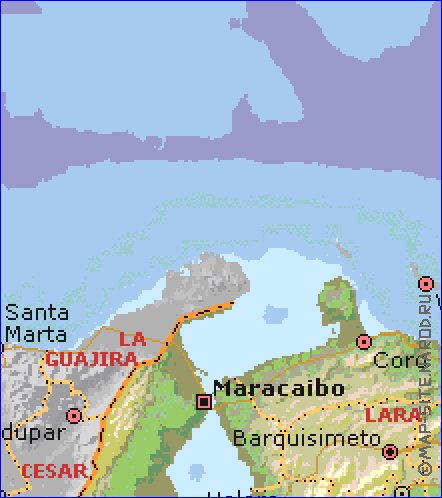 Administratives carte de Venezuela en anglais