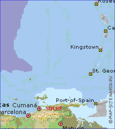 Administrativa mapa de Venezuela em ingles