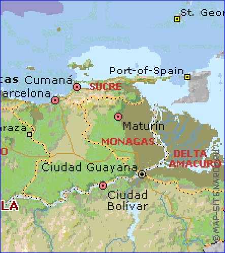 Administratives carte de Venezuela en anglais