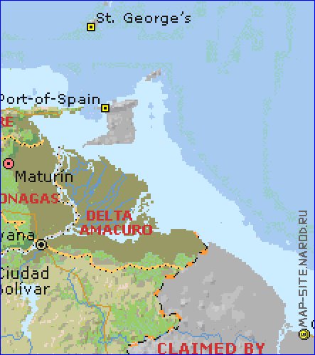 Administrativa mapa de Venezuela em ingles