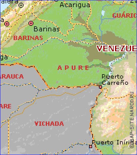 Administratives carte de Venezuela en anglais