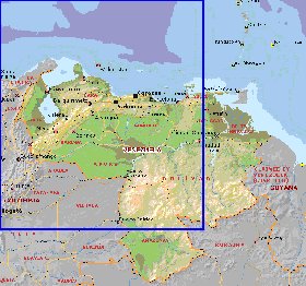 Administratives carte de Venezuela en anglais