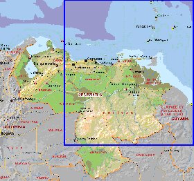 Administratives carte de Venezuela en anglais