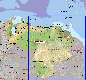 Administrativa mapa de Venezuela em ingles