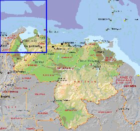 Administratives carte de Venezuela en anglais