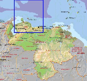 Administratives carte de Venezuela en anglais