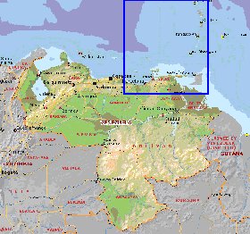 Administrativa mapa de Venezuela em ingles