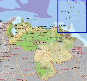 Administrativa mapa de Venezuela em ingles