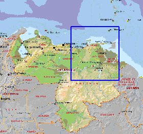 Administratives carte de Venezuela en anglais